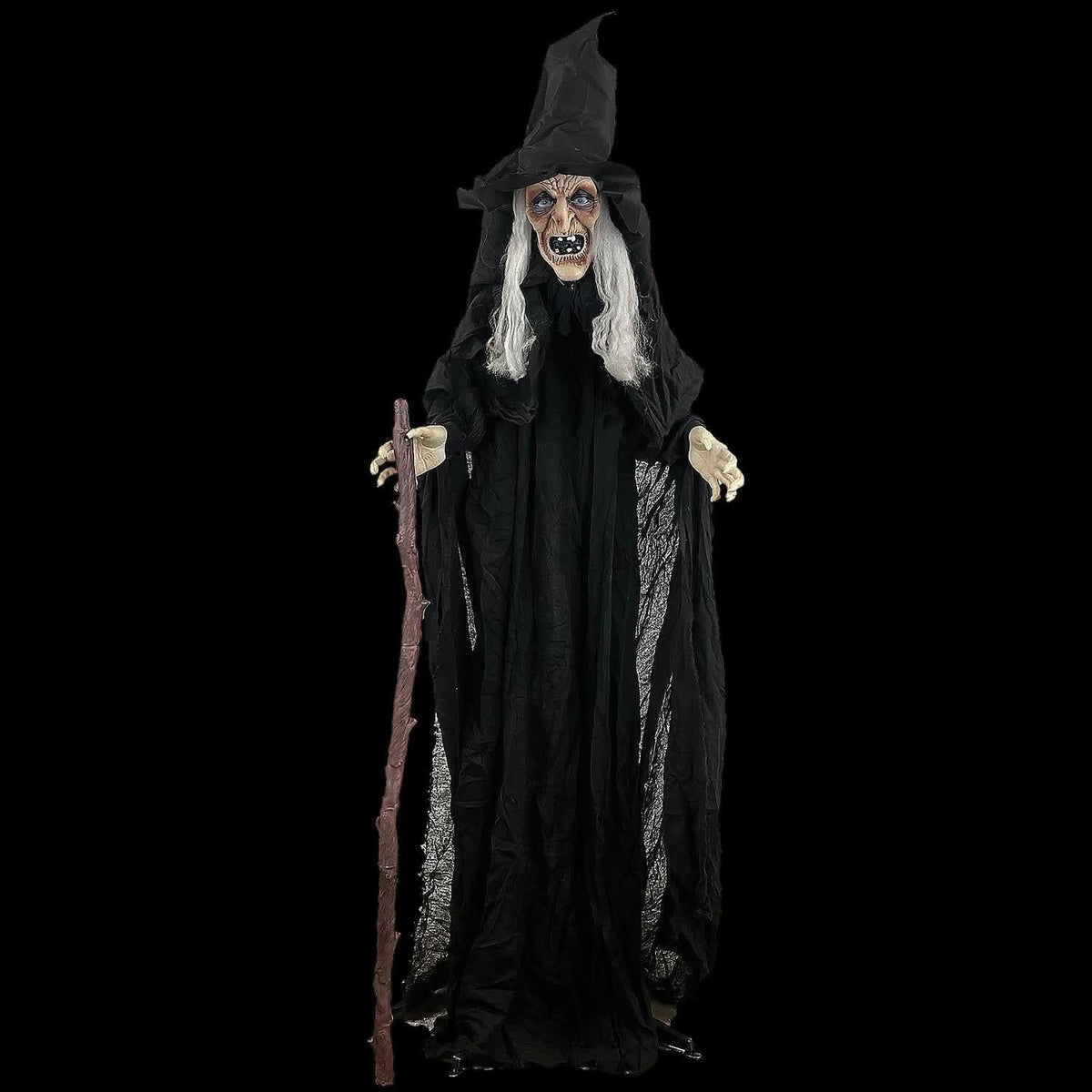 Animated Witch With Cane Halloween Prop