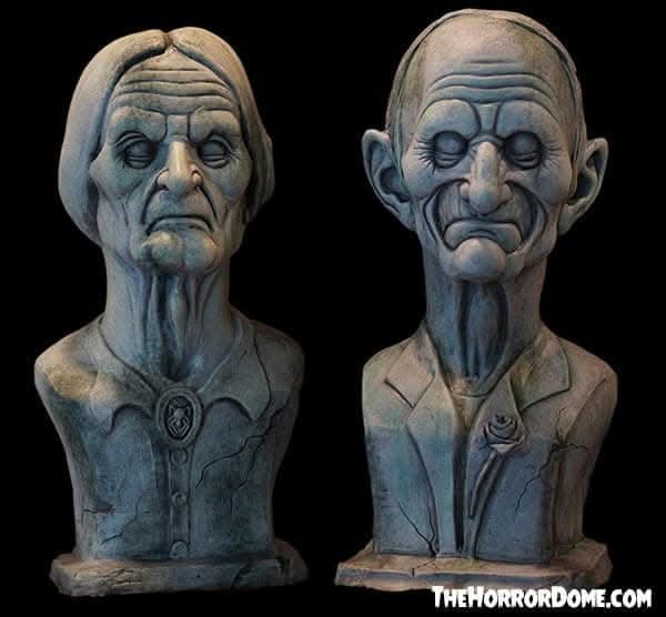 "Madam And Master Macy Ghostly Manor Busts" HD Exclusive Spooky Halloween Decoration