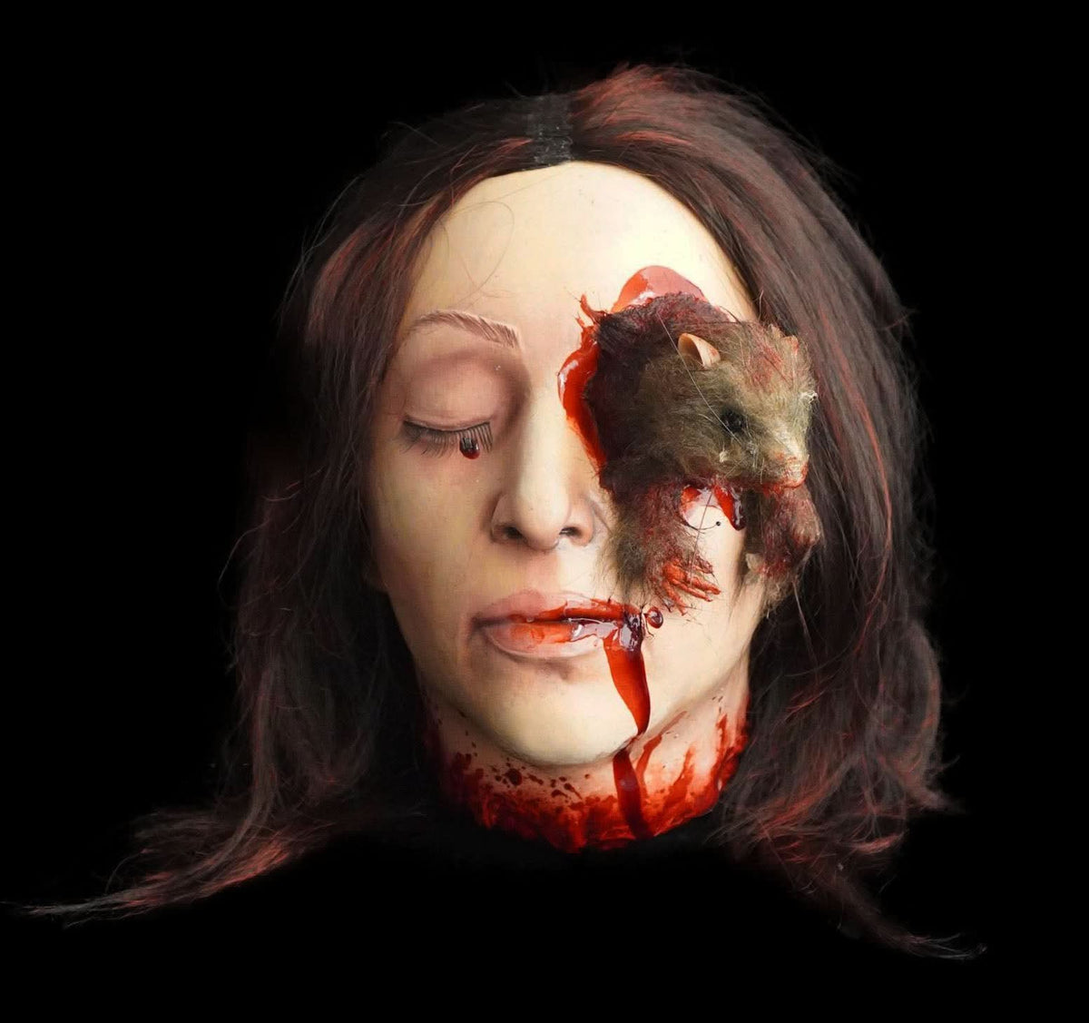 "Rat Girl Head" Bloody Halloween Prop