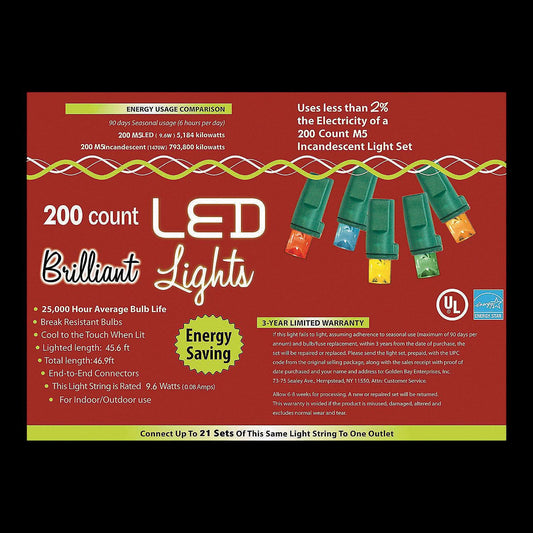  200-Count M5 Multicolor Christmas String Lights