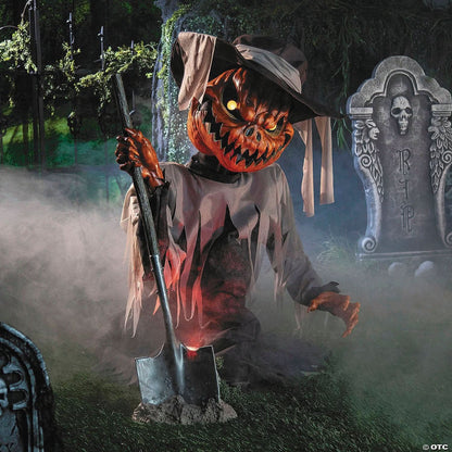  Pumpkin Head Scarecrow Animatronic Decoration