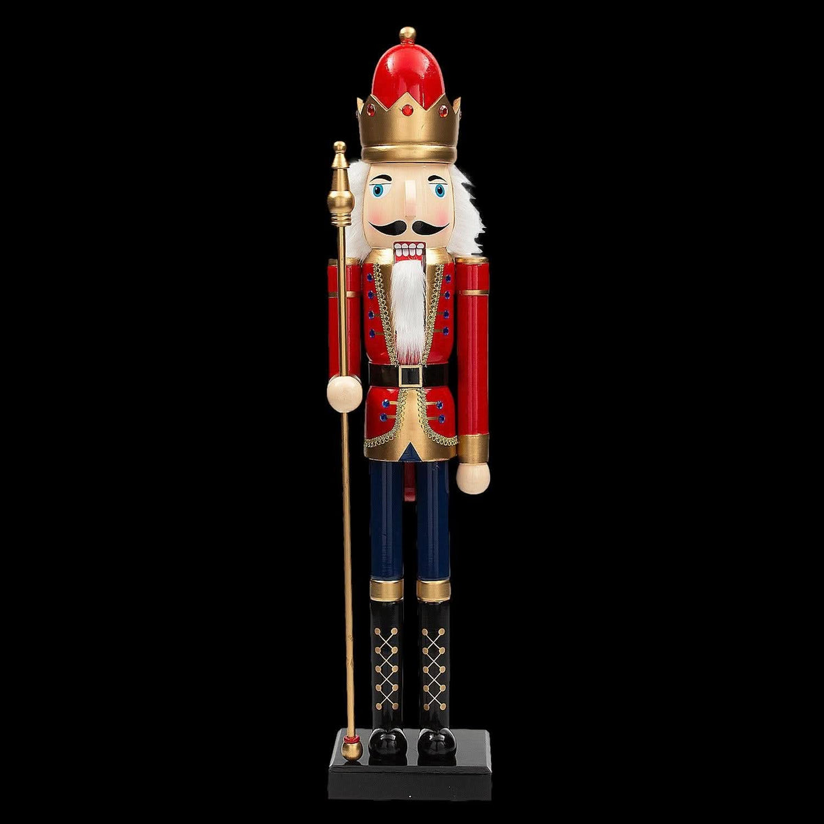  3 Ft. Large Classic Red Wood Holiday Nutcracker With Scepter