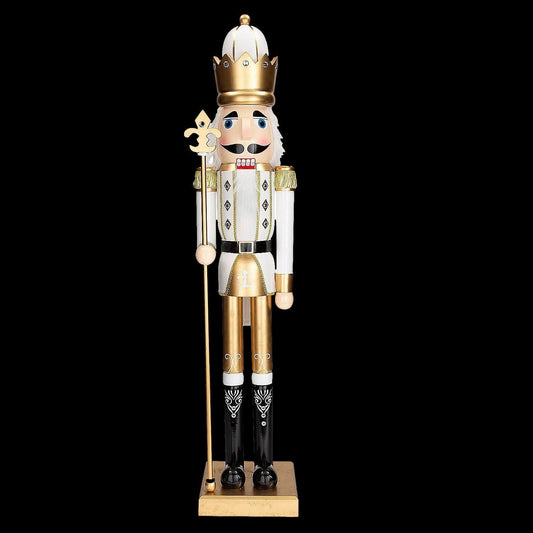  5 Ft. Giant Classic Gold Wood Holiday Nutcracker With Scepter