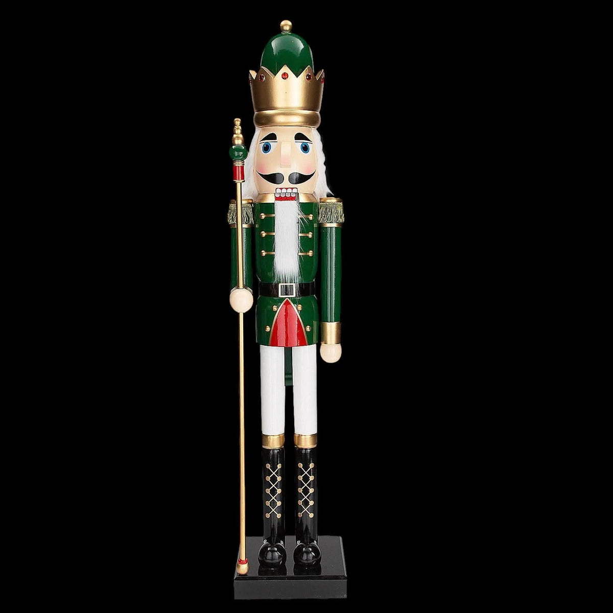  5 Ft. Giant Classic Green Wood Holiday Nutcracker With Scepter