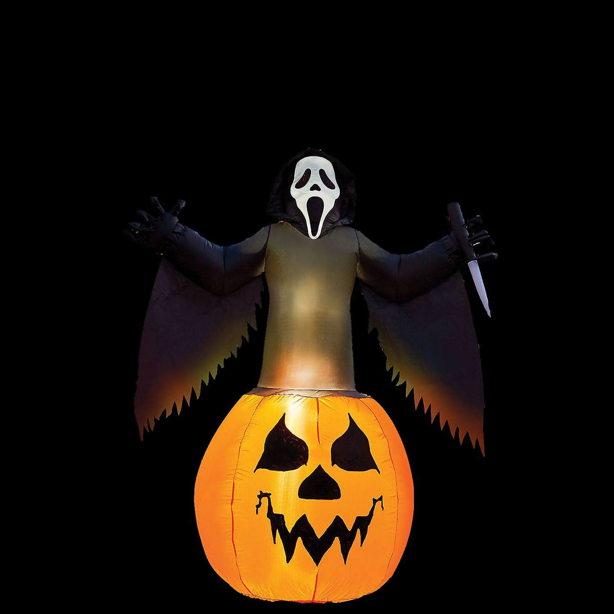  6' Ghost Face Pumpkin Lawn Inflatable Decoration