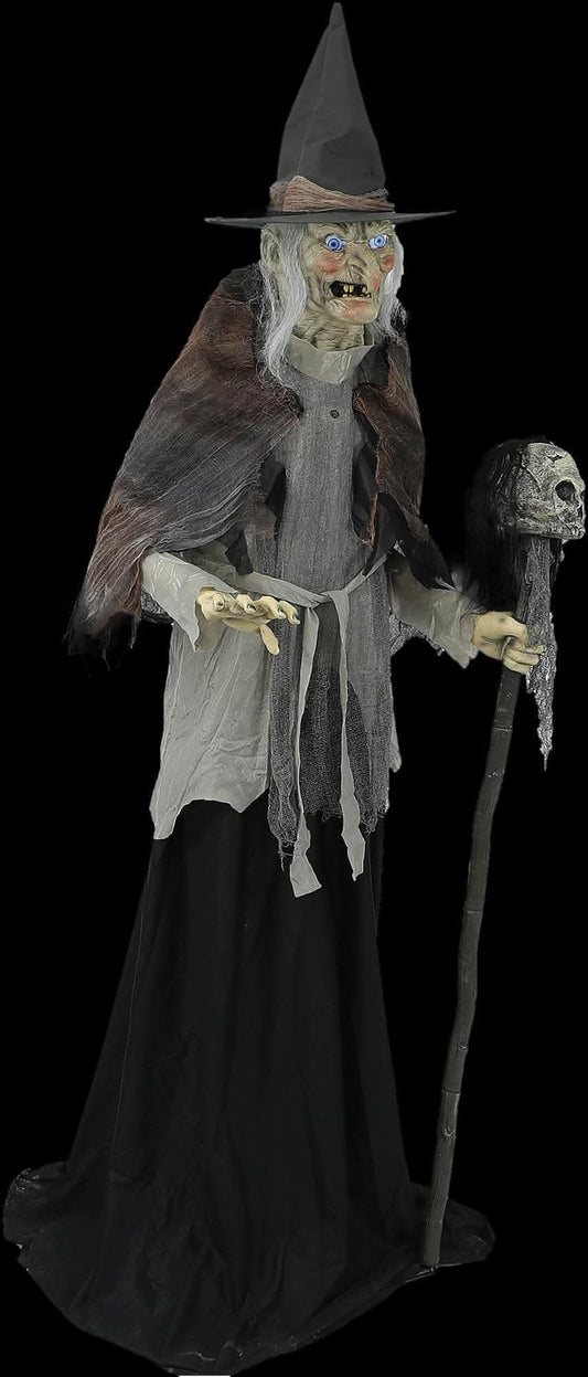  6' Lunging Witch With DigitEye Animatronic Decoration