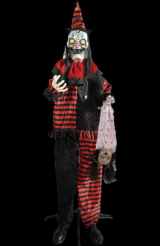 72-inch Standing Shaking Clown Halloween Decoration
