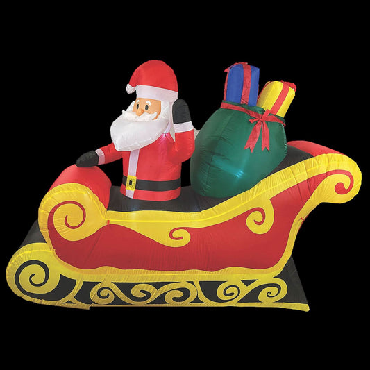  84" Blow Up Inflatable Santa Sleigh Outdoor Yard Decoration