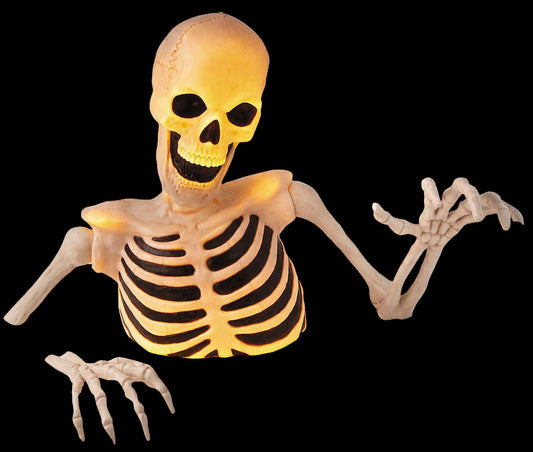 4 Foot Tall Light-Up Ground Breaking Skeleton Halloween Decoration