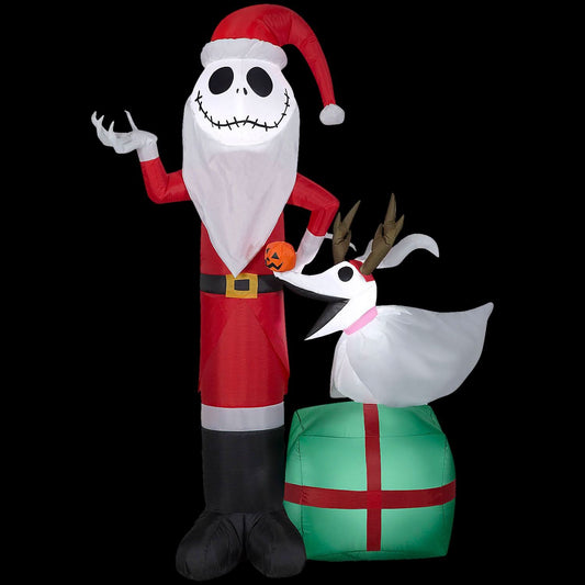  Airblown Inflatable Light-Up The Nightmare Before Christmas Jack & Zero Yard Decoration