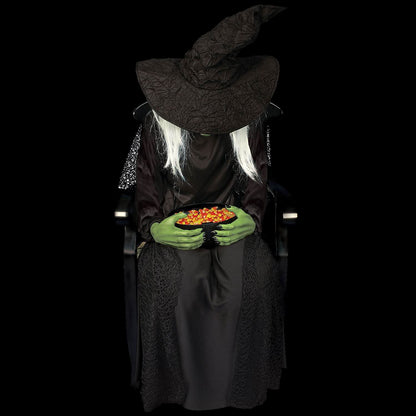  Animated Sitting Witch Halloween Prop