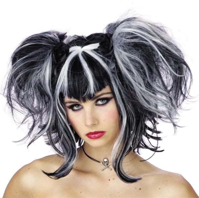  "Bad Fairy - Black/White" Halloween Wig