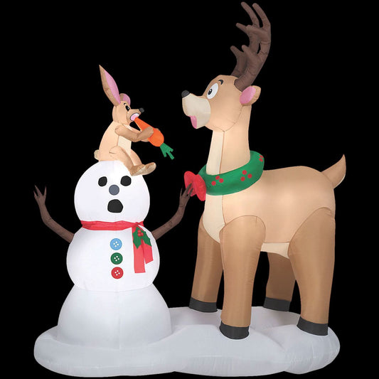  Blow Up Inflatable Caribou Snowman Outdoor Yard Decoration