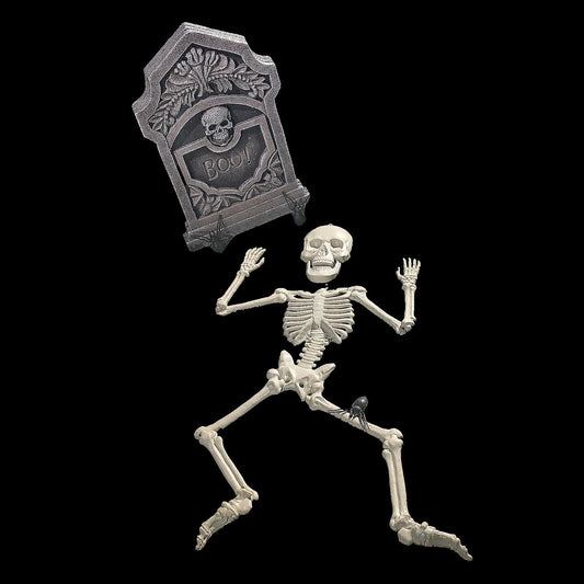  Boo! Tombstone & Skeleton Graveyard Halloween Decorations Set