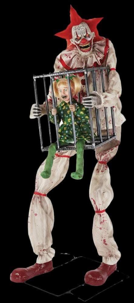  "Cagey The Clown With Child" Animatronic Decoration