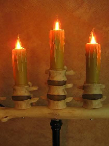  "Candelabra Table Top Halloween Prop W/ 5 Flicker Candles" Haunted House Lighting