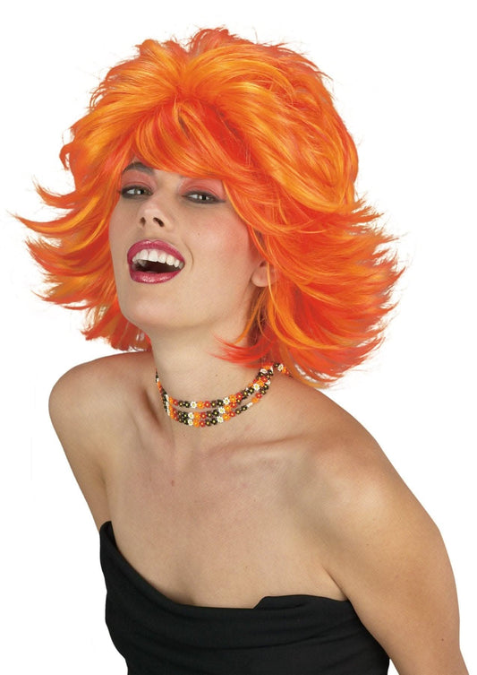  "Choppy Layered Wig - Red/Yellow" Halloween Wigs