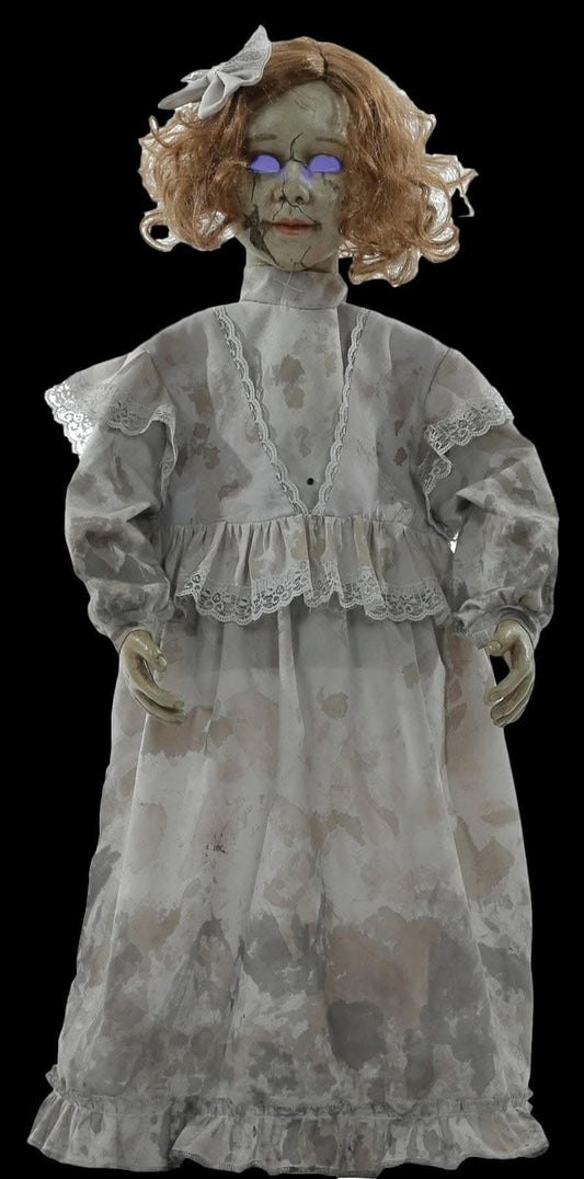  "Cracked Victorian Doll" Animatronic Decoration