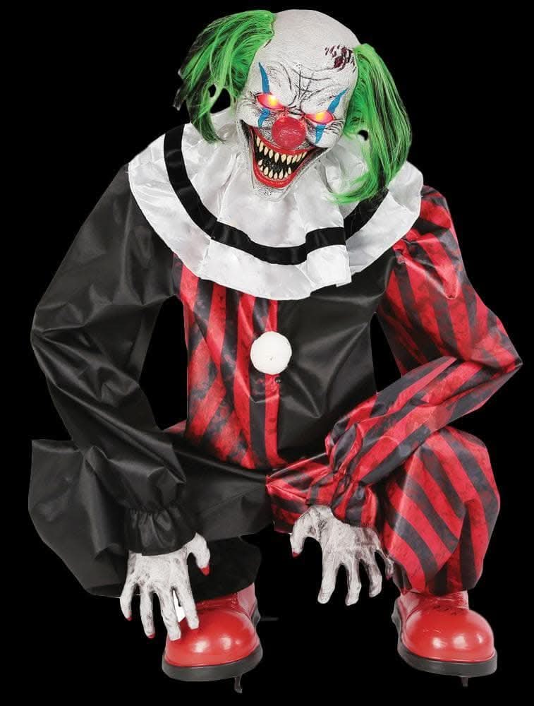  "Crouching Clown Red" Animatronic Decoration