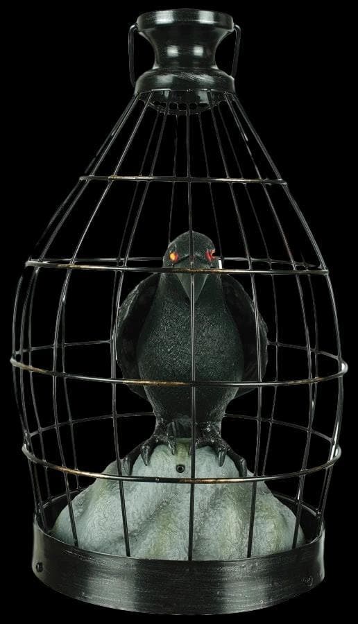  "Crow In Cage" Animated Halloween Prop