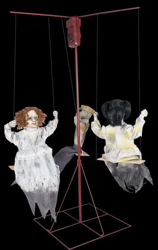 "Ghostly Go Round - Creepy Dolls" - 3 Dolls Animatronic Decoration