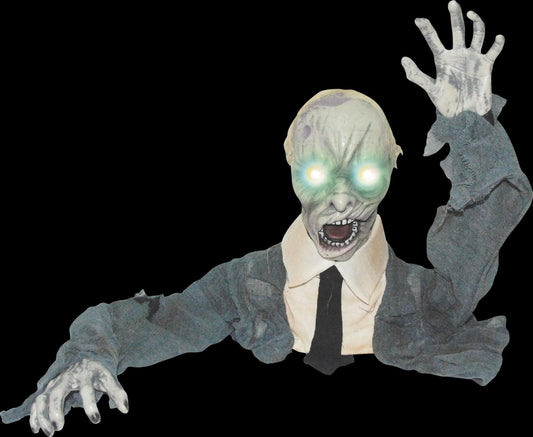  "Groundbreaker Zombie W LED Eyes" Graveyard Halloween Prop