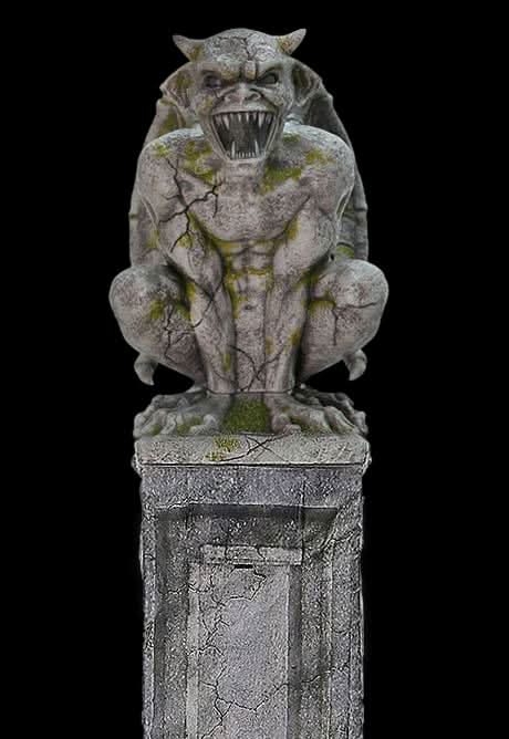  Oversized Gargoyle Pillar Animatronic Decoration