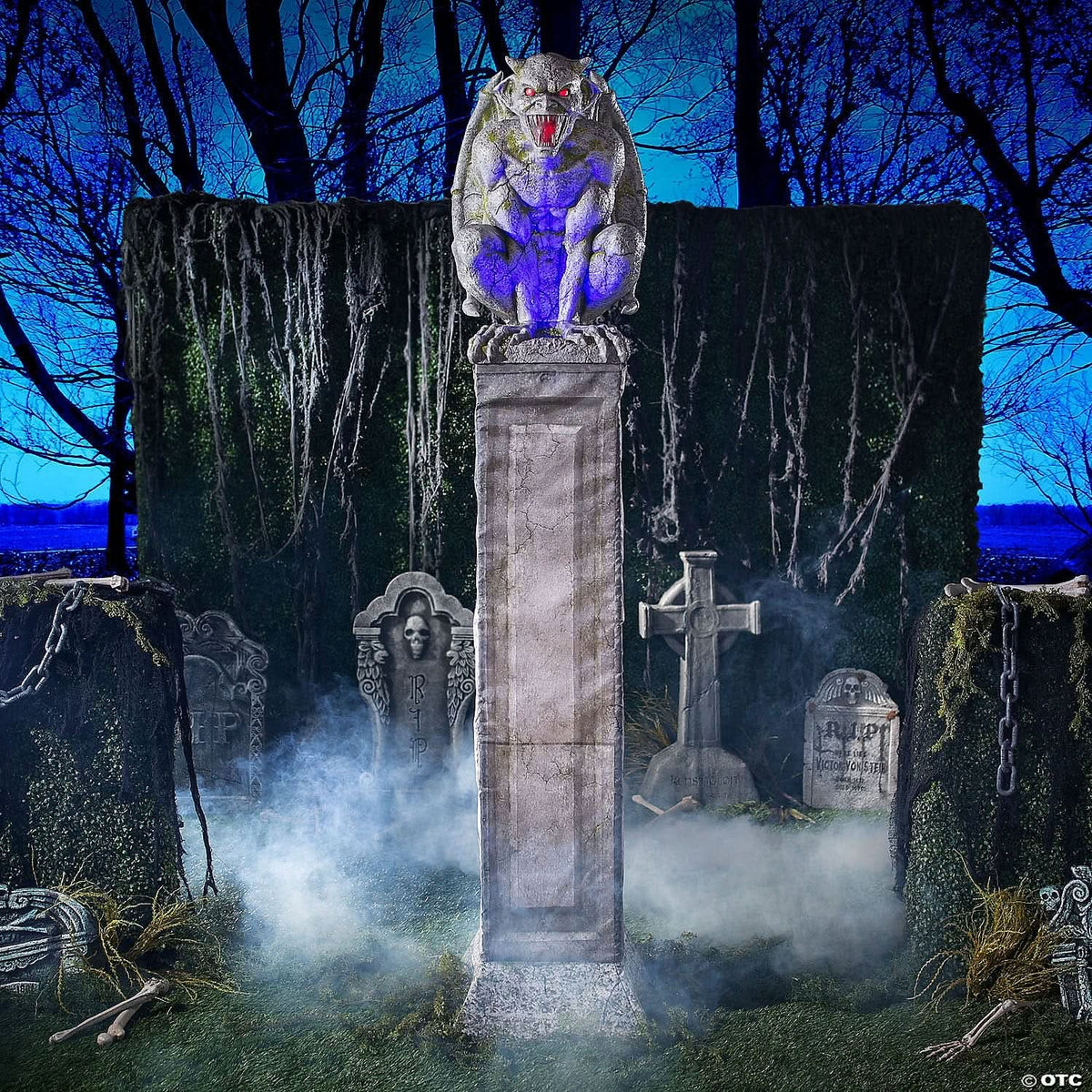  Oversized Gargoyle Pillar Animatronic Decoration
