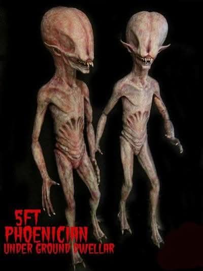  "Phoenician Alien" Professional Halloween Prop - 5 Feet Tall