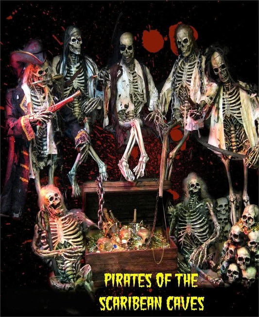  "Pirates Of The Scaribean Caves" Skeleton Halloween Prop