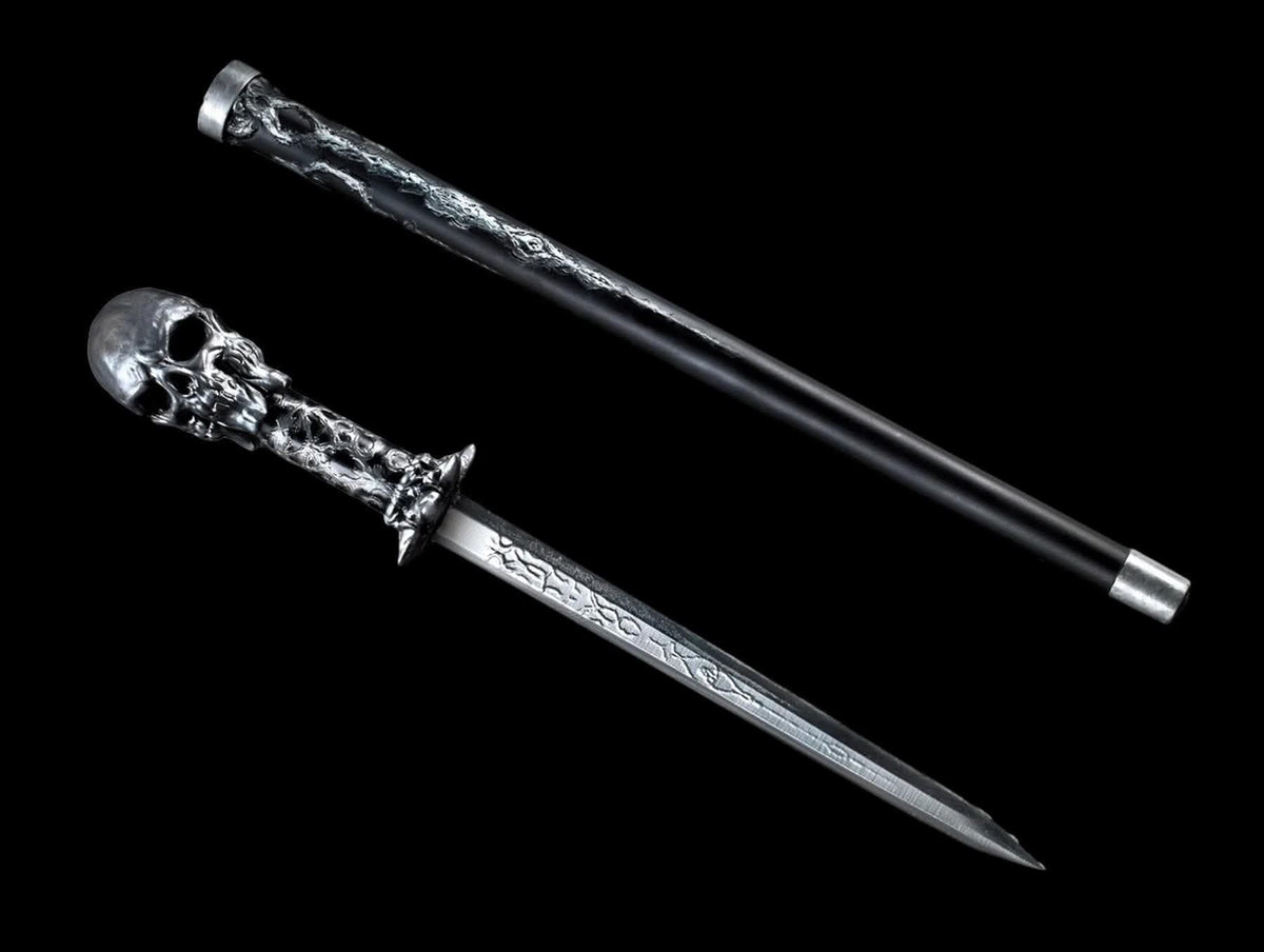  "Skull Cane Sword" Horror Weapon Halloween Prop