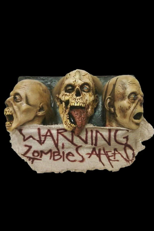  "Zombie Wall Plaque - 3 Faced" Hanging Halloween Decoration